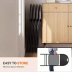 Lot de 4 chaises pliantes en lin rembourrées confortables - Cadre en métal durable, pieds antidérapants, empilables pour la maison, le bureau, la salle à manger, les sièges d'appoint intérieurs/extérieurs