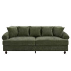 Christopher Knight Home Hassan Canapé 3 places moderne 81,5 en bois rembourré en chenille avec coussins décoratifs