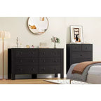 Commode à 6 tiroirs pour chambre à coucher, commode double moderne avec tiroirs de rangement, commode en bois pour chambre à coucher, entrée, couloir, bureau