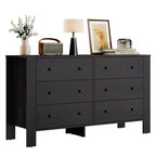 Commode à 6 tiroirs pour chambre à coucher, commode double moderne avec tiroirs de rangement, commode en bois pour chambre à coucher, entrée, couloir, bureau
