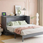 Lit escamotable moderne Luxystar Queen en rotin avec grand tiroir pour salon et chambre d'amis