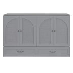 Lit escamotable moderne Luxystar Queen en rotin avec grand tiroir pour salon et chambre d'amis