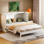 Lit escamotable moderne Luxystar Queen en rotin avec grand tiroir pour salon et chambre d'amis