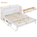 Lit escamotable moderne Luxystar Queen en rotin avec grand tiroir pour salon et chambre d'amis