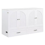 Lit escamotable moderne Luxystar Queen en rotin avec grand tiroir pour salon et chambre d'amis