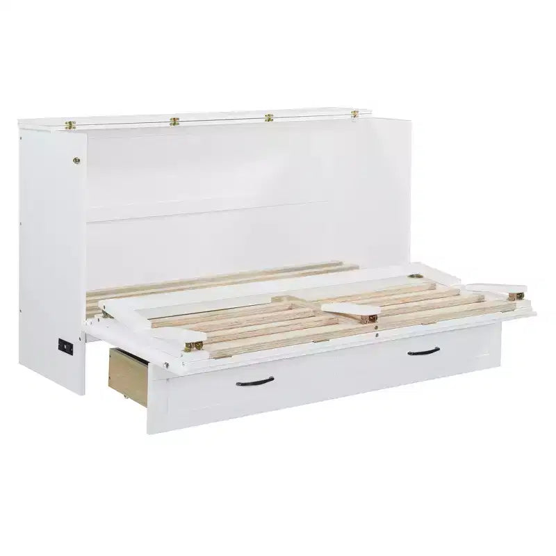 Lit escamotable moderne Luxystar Queen en rotin avec grand tiroir pour salon et chambre d'amis