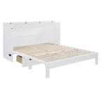 Lit escamotable moderne Luxystar Queen en rotin avec grand tiroir pour salon et chambre d'amis