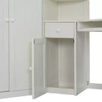 Lit mezzanine tout-en-un Luxystar pour lit simple avec armoire intégrée, bureau, étagères, tablette coulissante pour clavier et spot lumineux