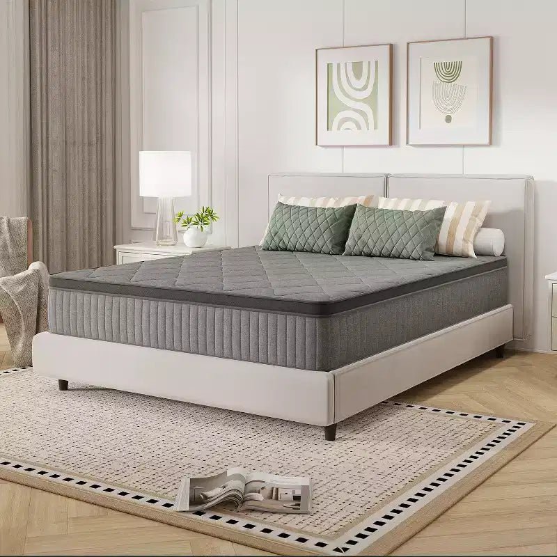 Matelas hybride ferme à mémoire de forme infusé de gel Novilla de 8/10/12/14 pouces, livré en boîte
