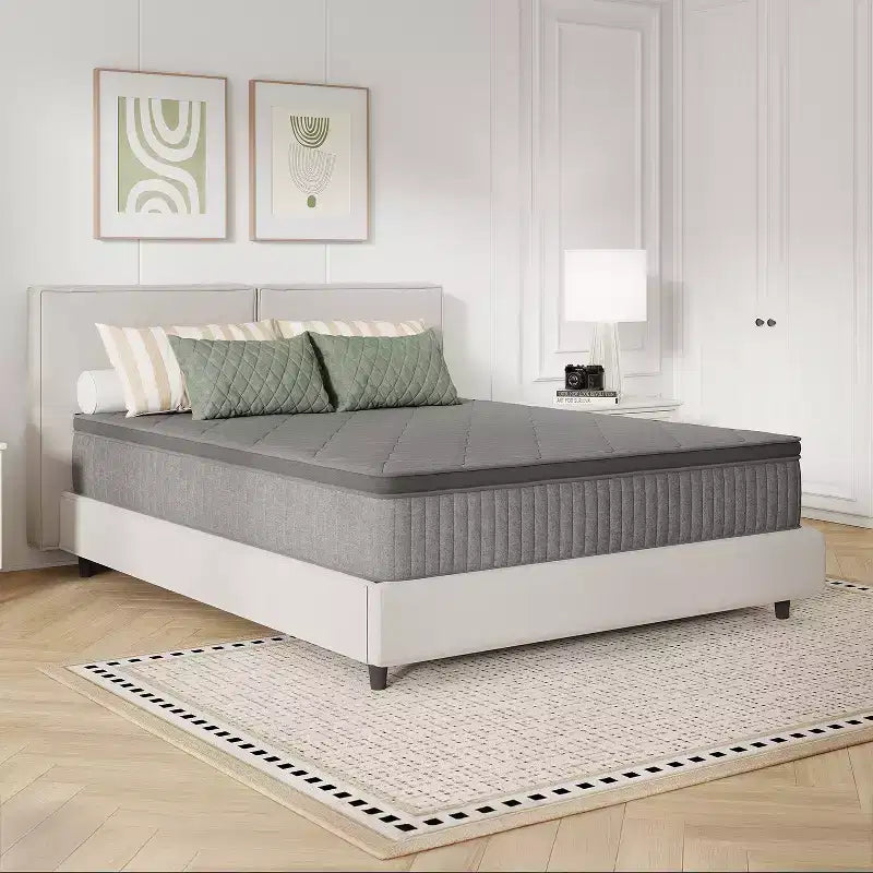 Matelas hybride ferme à mémoire de forme infusé de gel Novilla de 8/10/12/14 pouces, livré en boîte