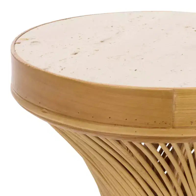 Table d'appoint Wilma Wood/Marble - Naturel - SEI