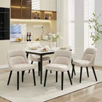 Dining Chairs Set of 6/4, Side Chairs with High-Back Linen Fabric, Padded Seat, turdy Wood Legs for Kitchen, Dining Room, Caf, Farmhouse, Beige