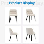 Lot de 6/4 chaises de salle à manger, chaises d'appoint avec dossier haut en tissu de lin, siège rembourré, pieds en bois robustes pour cuisine, salle à manger, café, ferme, beige