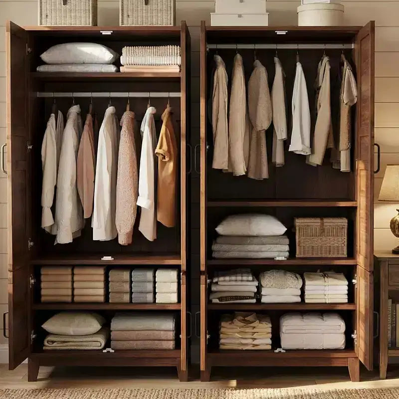 Grande armoire autoportante à 4 portes, étagères réglables, style moderne, meuble de rangement pour chambre à coucher, salon