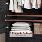 Grande armoire autoportante à 4 portes, étagères réglables, style moderne, meuble de rangement pour chambre à coucher, salon