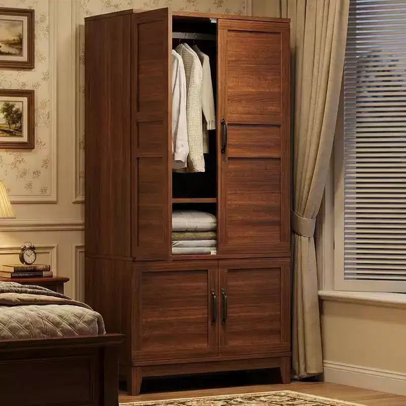 Grande armoire autoportante à 4 portes, étagères réglables, style moderne, meuble de rangement pour chambre à coucher, salon