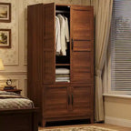 Grande armoire autoportante à 4 portes, étagères réglables, style moderne, meuble de rangement pour chambre à coucher, salon