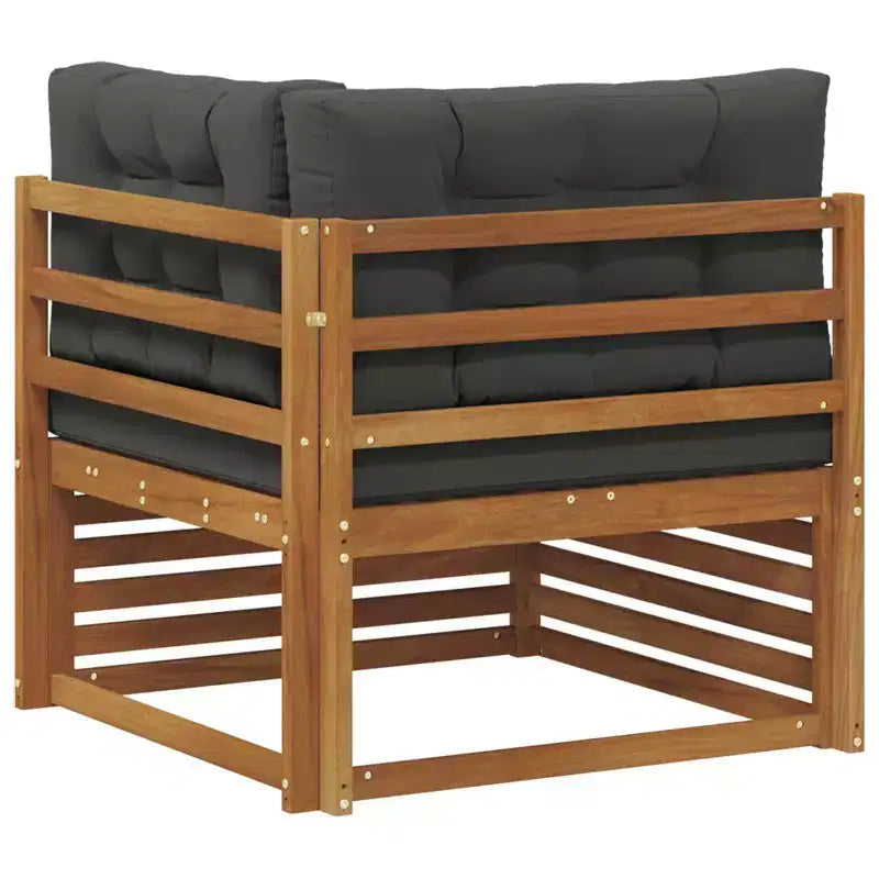 vidaXL Canapé d'angle d'extérieur Bois d'acacia massif Naturel