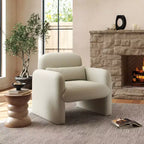 Fauteuil d'appoint tonneau moderne GDFStudio Diane en chenille avec coussin