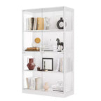 Vitrine en verre à 4 niveaux GustoWave, vitrine noire avec portes en verre, étagère de rangement pour objets de collection, salon