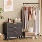 Ensemble de 2 tables de chevet, 61 cm de large avec 3 tiroirs motif vague noire et station de recharge, table de chevet moderne pour chambre/salon