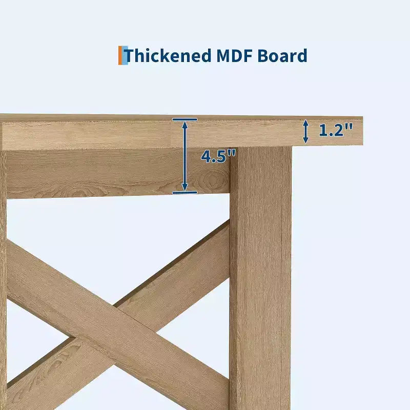 Table à manger de ferme de 180 cm pour 6 à 8 personnes, table de cuisine en bois avec plateau épais et pieds triangulaires, noir rustique pour salle à manger ou bureau