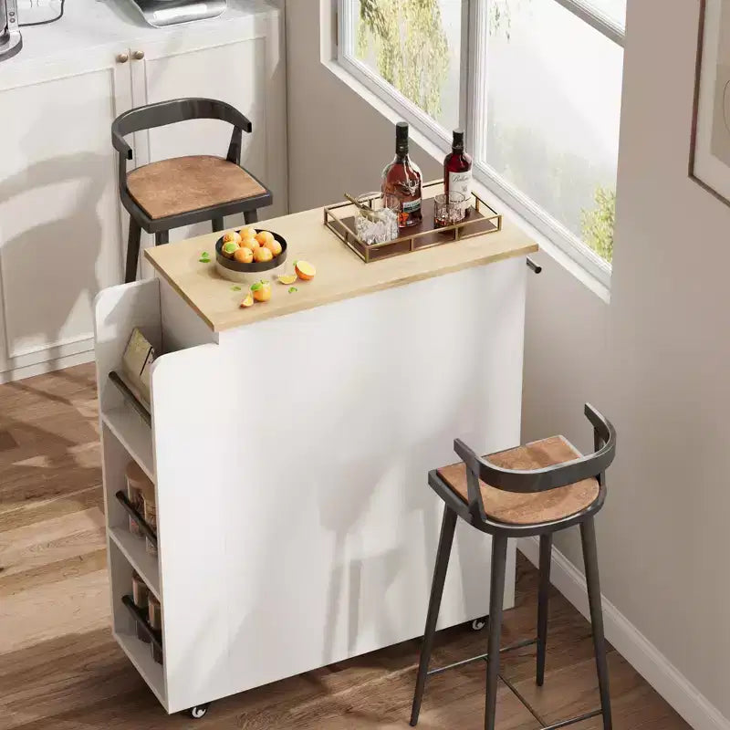 Îlot de cuisine avec rangement, îlot de rangement de cuisine avec porte-épices et tiroir, cuisine roulante à 360° sur roues, pour maison, salle à manger