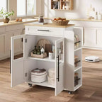 Îlot de cuisine avec rangement, îlot de rangement de cuisine avec porte-épices et tiroir, cuisine roulante à 360° sur roues, pour maison, salle à manger