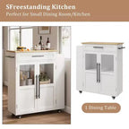 Îlot de cuisine avec rangement, îlot de rangement de cuisine avec porte-épices et tiroir, cuisine roulante à 360° sur roues, pour maison, salle à manger