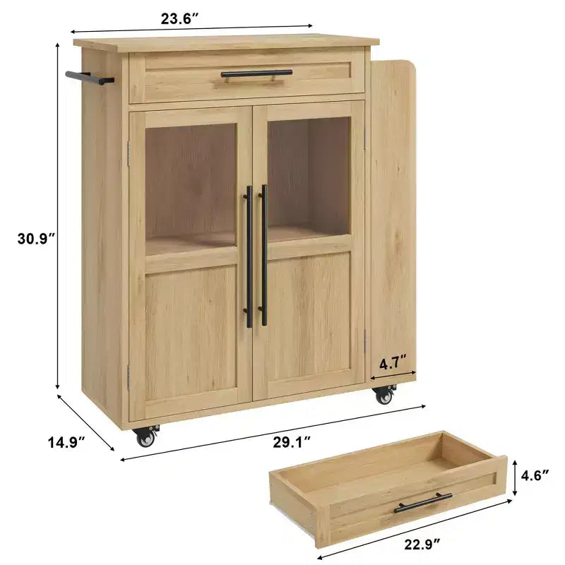 Îlot de cuisine avec rangement, îlot de rangement de cuisine avec porte-épices et tiroir, cuisine roulante à 360° sur roues, pour maison, salle à manger