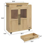Îlot de cuisine avec rangement, îlot de rangement de cuisine avec porte-épices et tiroir, cuisine roulante à 360° sur roues, pour maison, salle à manger