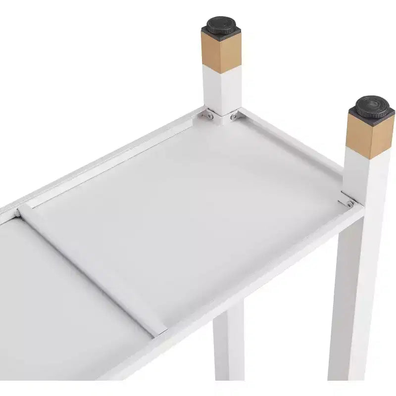 GDFStudio Nerita : Console moderne en verre à 2 plateaux avec structure métallique