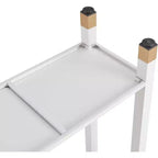GDFStudio Nerita : Console moderne en verre à 2 plateaux avec structure métallique