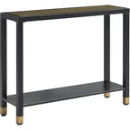 GDFStudio Nerita : Console moderne en verre à 2 plateaux avec structure métallique