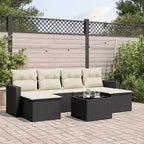 vidaXL Ensemble de canapés de jardin noir, blanc crème