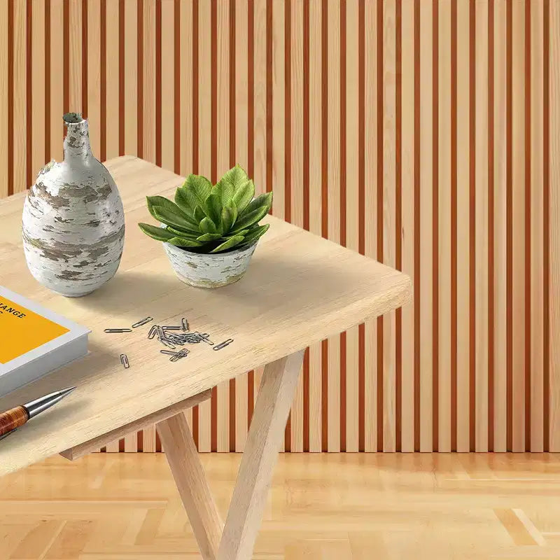 PJ Wood Tables pliantes rectangulaires légères en bois massif pour intérieur, plateau de télévision, lot de 5 avec support de rangement compact, finition expresso