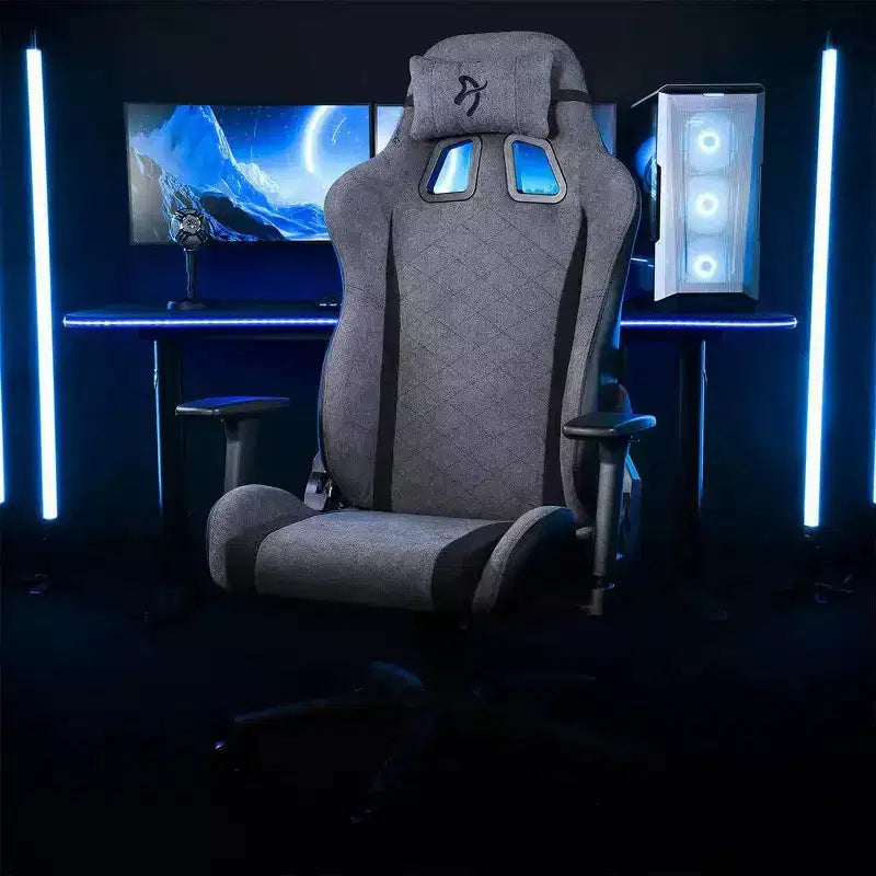 Chaise de bureau et de jeu Arozzi Avanti en tissu doux avec oreillers de soutien doux pour le cou et les lombaires