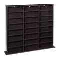 VEVOR Media Storage Cabinet, 8-Tier DVD Shelf Organizer, 55.91 x 8.66 x 51.18 in Multimedia Storage Organizer for CDs, DVDs, Books & Games, Brown