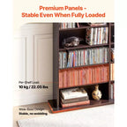 Meuble de rangement multimédia VEVOR, Étagère à DVD 8 niveaux, Organisateur de rangement multimédia de 142 x 22 x 130 cm pour CD, DVD, livres et jeux, Marron