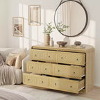 46 Wide Rattan Dresser, 6 Drawer Dresser, Modern Chest of Drawers, for Bedroom, Living Room