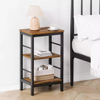 Lot de 2 tables de chevet avec 3 étagères de rangement, tables d'appoint industrielles avec cadre en métal, tables de chevet peu encombrantes pour chambre, salon, bureau