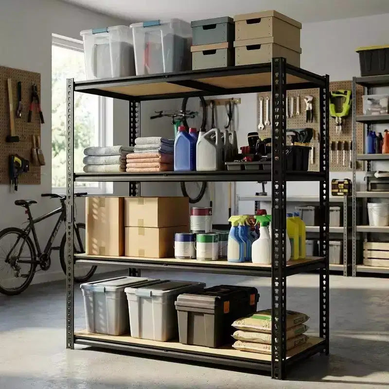Étagère de rangement 40x20x60, rayonnage de garage métallique réglable à 4 niveaux, avec panneaux MDF, capacité de 2000 lb, organisateur utilitaire