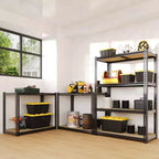 Étagère de rangement 40x20x60, rayonnage de garage métallique réglable à 4 niveaux, avec panneaux MDF, capacité de 2000 lb, organisateur utilitaire