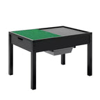 Table d'activités pour enfants avec plateau de blocs de construction réversible, table de jeu en bois avec 2 bacs de rangement pour les loisirs créatifs, l'apprentissage et le jeu, noir