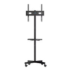 PERLESMITH Mobile TV Cart with Wheels for 32-60 LCD/LED/OLED TVs, Height Adjustable Shelf, Holds Up to 88 lbs, Max VESA 400x400mm