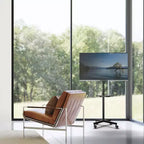 Chariot TV mobile PERLESMITH avec roulettes pour téléviseurs LCD/LED/OLED de 32 à 60 pouces, étagère réglable en hauteur, supporte jusqu'à 40 kg, VESA maximum 400 x 400 mm