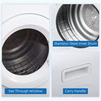 Sèche-linge compact 1300W Sèche-linge portable avec tambour en acier inoxydable de 3,2 pi³ à chargement frontal