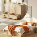 Mjkone Convertible Murphy Bed with Storage Drawers, Multi-Functional Guest Bed Sofa Set, Exclude mattress