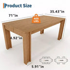 Table à manger pour 4-6 personnes, Tables de salle à manger pour 4 personnes, Grande table de cuisine de style ferme, Table de salle à manger rectangulaire pour petit espace, cuisine, appartement