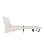 Cadre de lit plateforme moderne King Size Whisen, lit rembourré en cuir PU avec design incurvé, pieds trapézoïdaux suspendus
